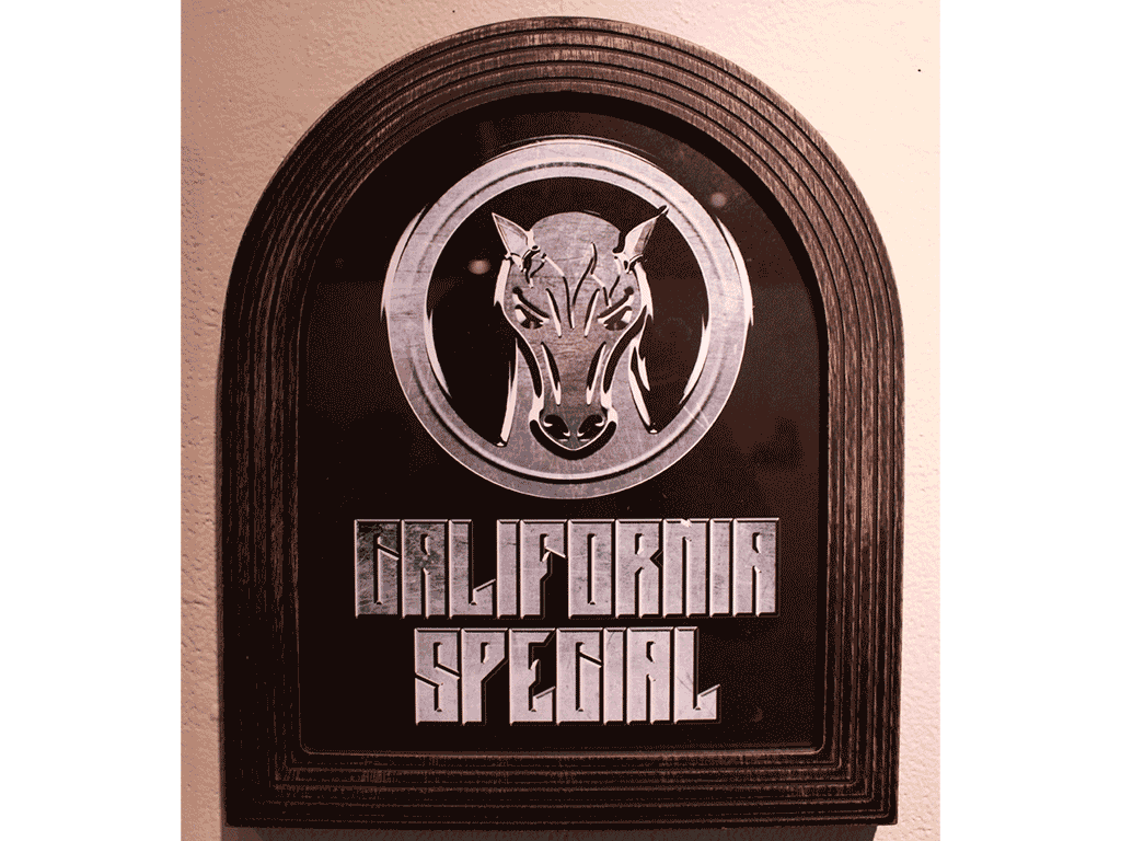 california special logo hung in the gallery