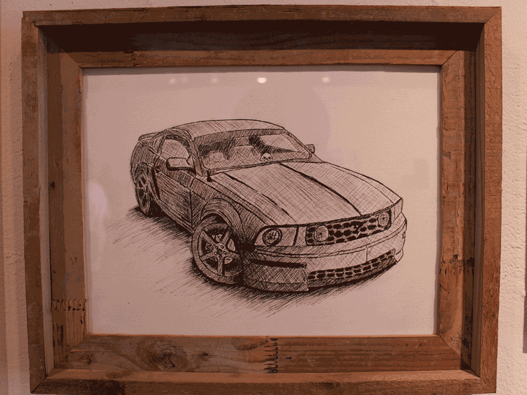 california special micron drawing hung in the gallery