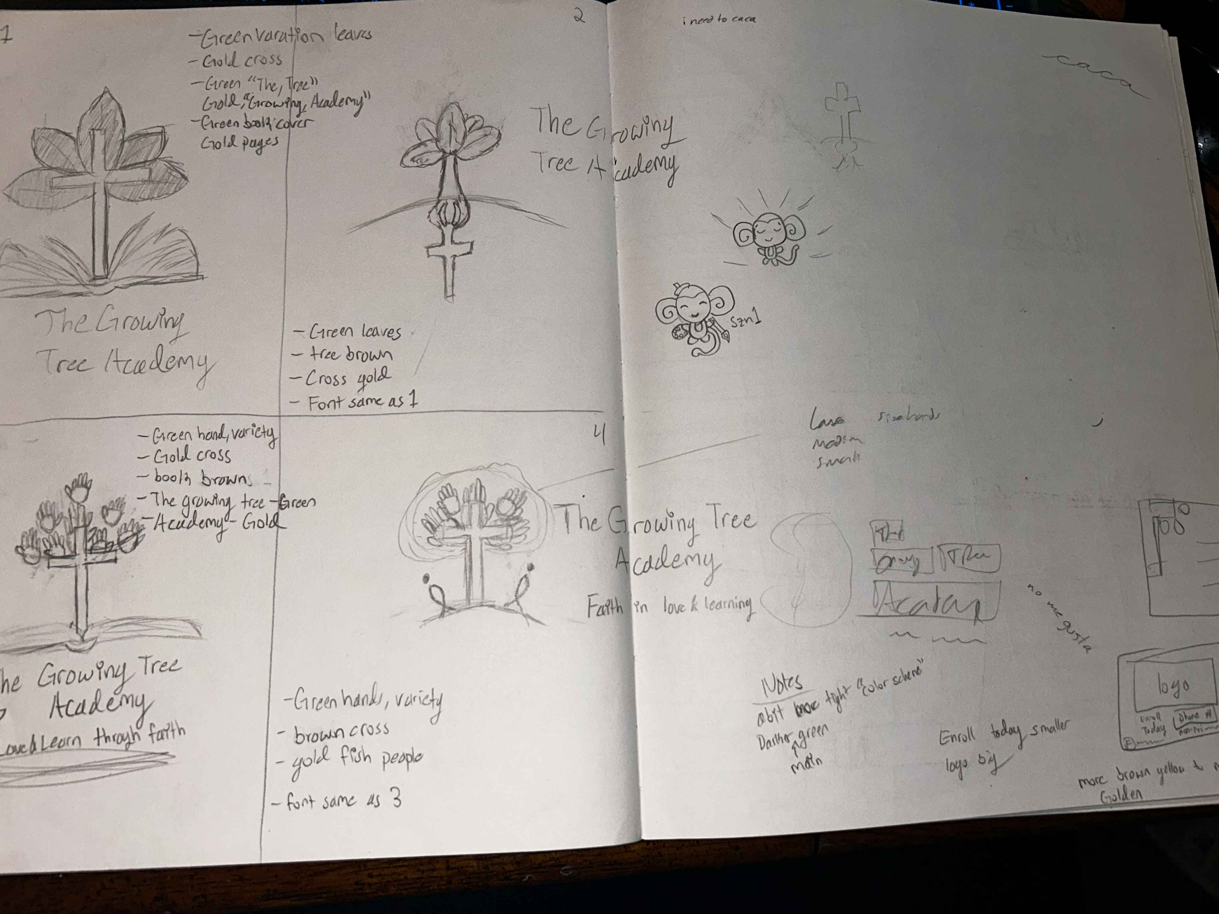 sketches of the growing tree logo