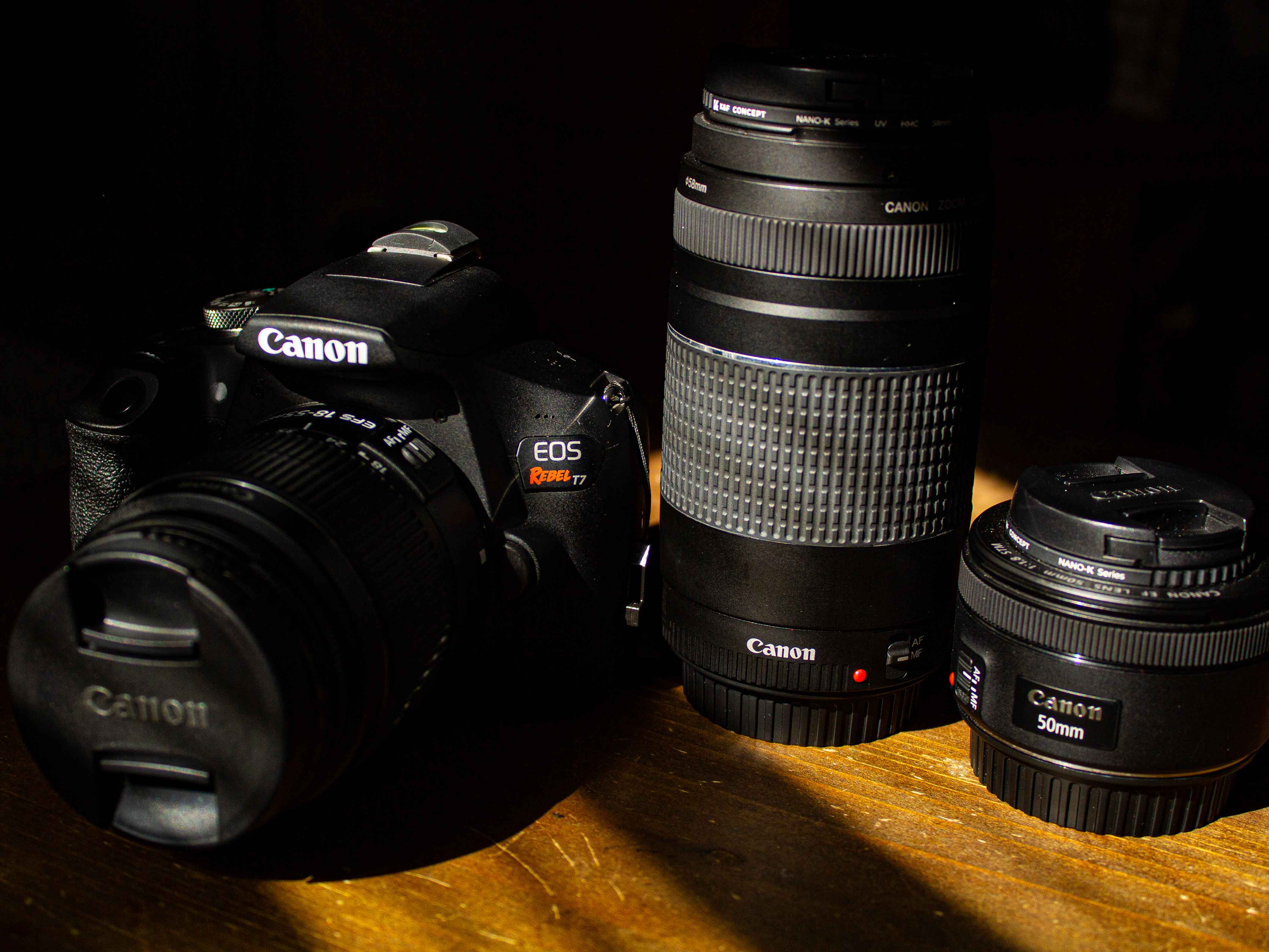 Picture of my Canon T7 and 2 lenses